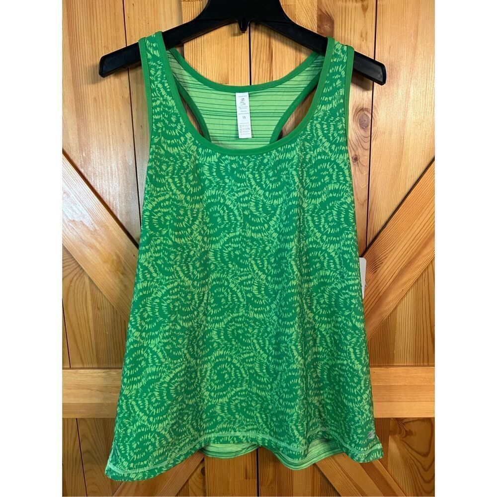 Energy Zone women’s plus 1X tank top nuclear ￼green reversible nwt (0805)